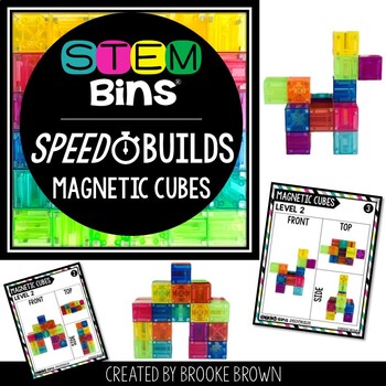 Magnetic Cubes STEM Bins® Speed Builds STEM Activities Cards Magnet Challenges