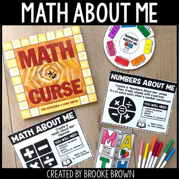 Math About Me Activities - Back to School First Day All About Me - Math Curse