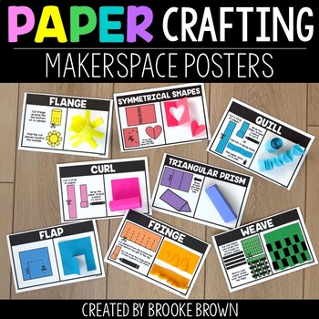 Paper Crafting Techniques Posters / Paper Sculptures - Makerspace Art Decor