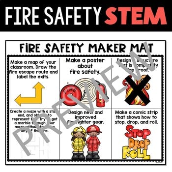 Fire Safety Week Prevention STEM Activity Craft - October - Stop, Drop, Roll – preview 2