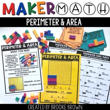 Perimeter and Area - Building Bricks LEGO Compatible Activity Small Group Math