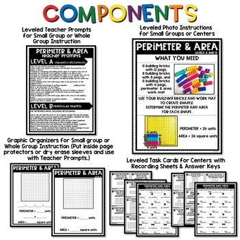 Perimeter and Area - Building Bricks LEGO Compatible Activity Small Group Math – preview 2