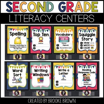 Second Grade Literacy Centers Made EASY! cover
