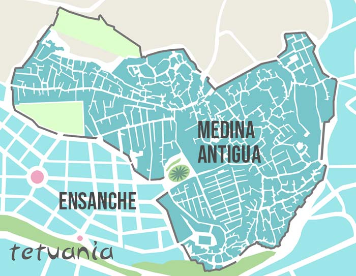 mapa medina Tetuán y ensanche