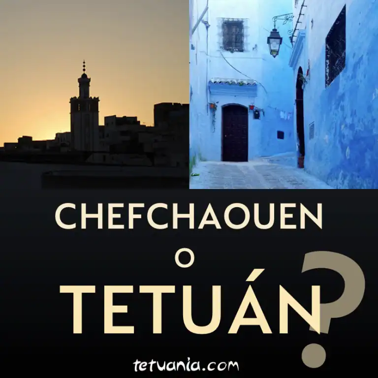 Imagen que muestra las diferencias entre Tetuán y Chefchaouen, destacando su arquitectura y ambiente.