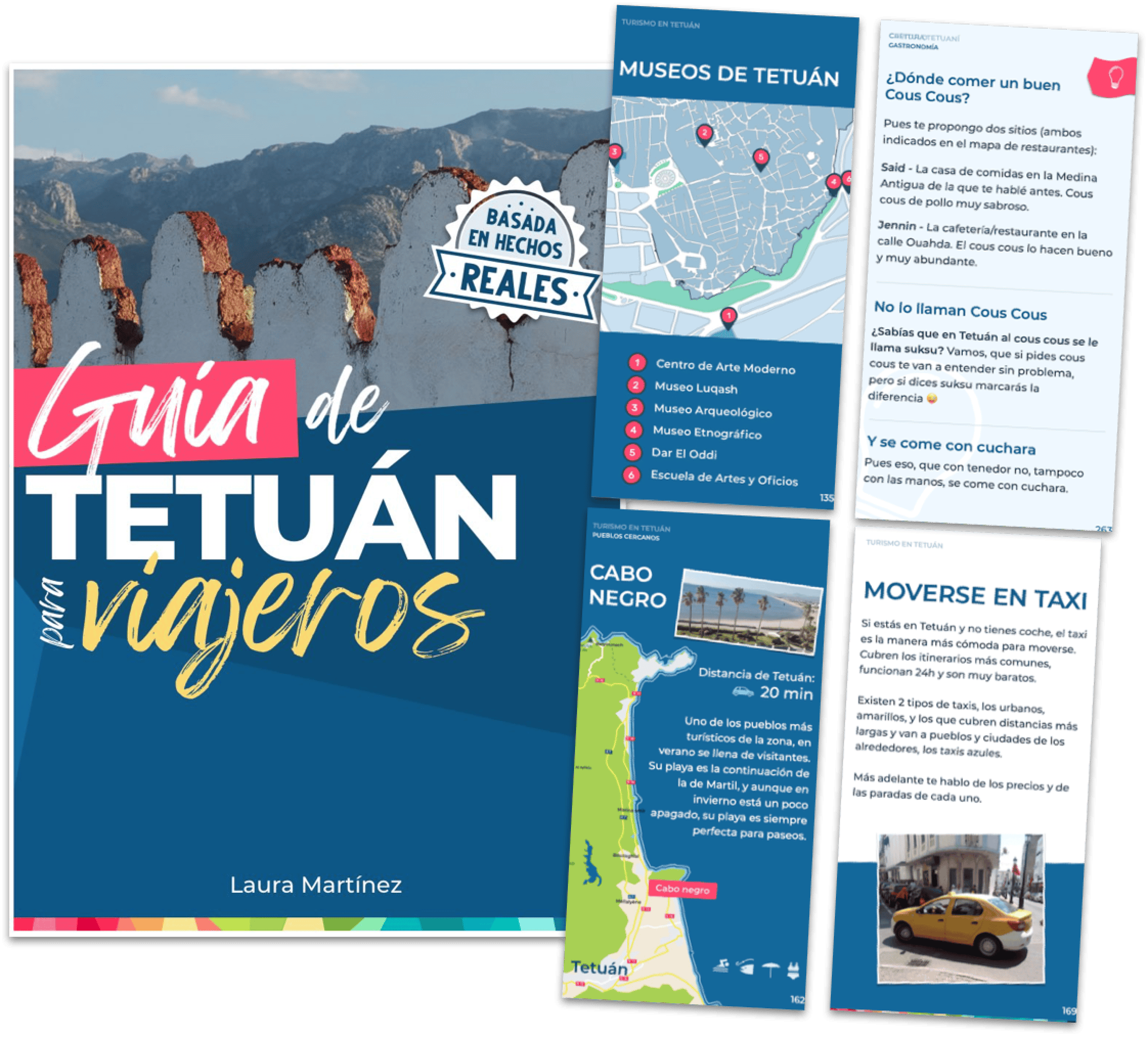 Guía práctica de Tetuán con acuarelas únicas y mapas destacados.
