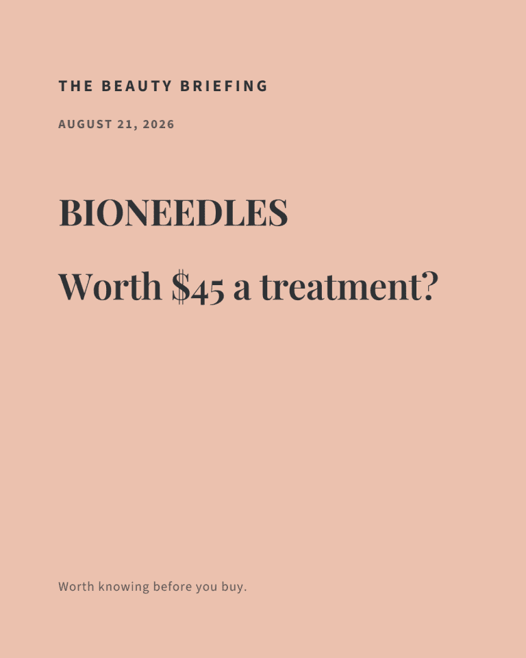 Close-up of Bioneedle skincare product with textured surface.