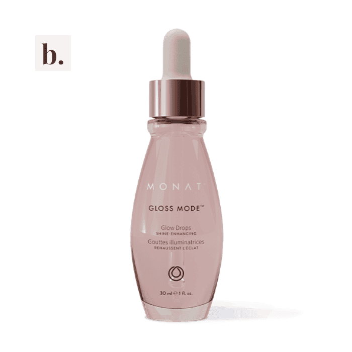 MONAT GLOSS MODE Glow Drops 2 MONAT GLOSS MODE Glow Drops in a pink bottle with rose gold cap.