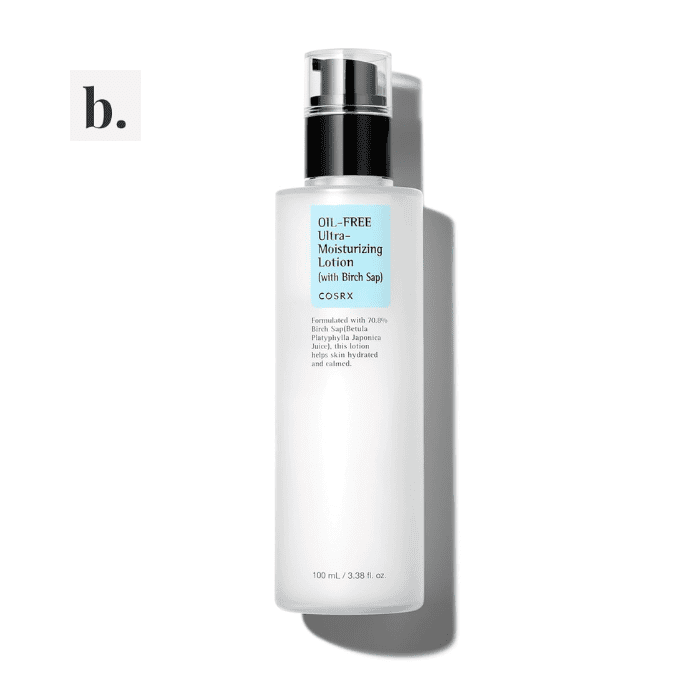 COSRX Oil-Free Ultra-Moisturizing Lotion with Birch Sap 2 COSRX Oil-Free Ultra-Moisturizing Lotion with Birch Sap for hydration.