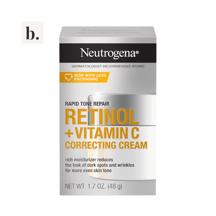 Neutrogena Rapid Tone Repair Retinol + Vitamin C Correcting Cream 2 Neutrogena Retinol and Vitamin C correcting cream for skin tone repair.