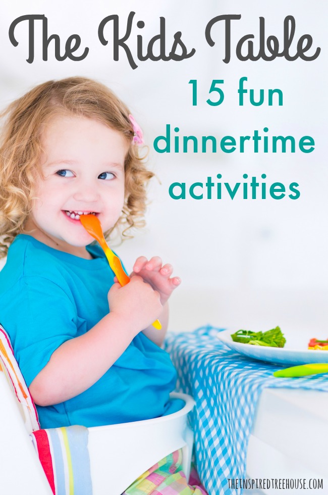 The Inspired Treehouse - These fun dinner table games and activities are the perfect way to keep kids entertained during Thanksgiving dinner or just a weeknight family sit-down!