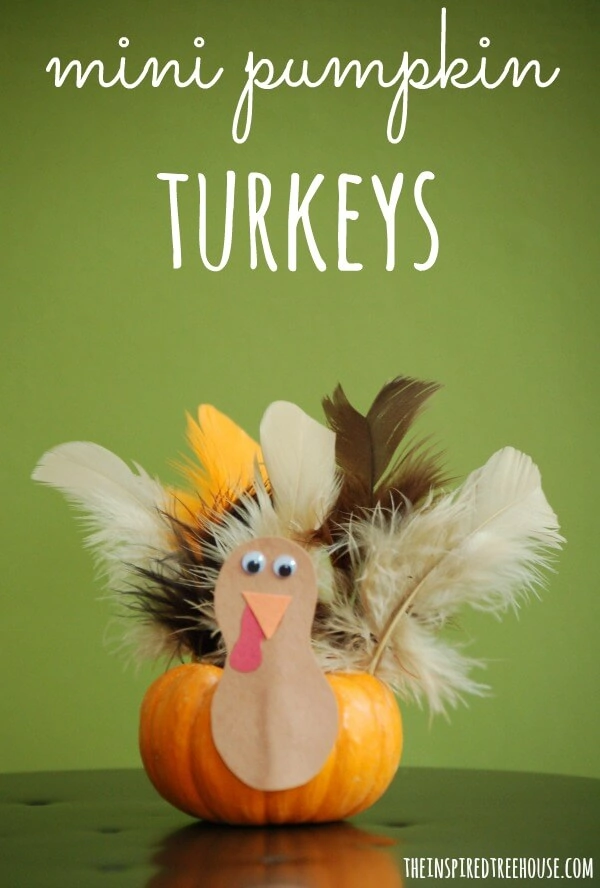thanksgiving crafts for kids mini pumpkin turkeys title 1