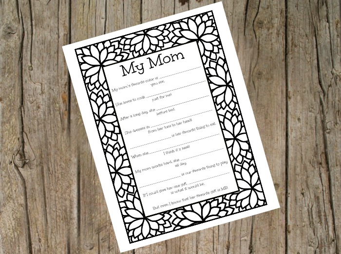 The Inspired Treehouse - Today's Mother's Day printable will give kids a great opportunity to tell all about their moms!