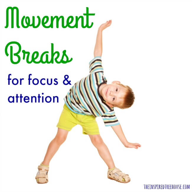 The Inspired Treehouse - Use these fun movement break ideas to keep kids active, focused, and engaged in the classroom or during homework!