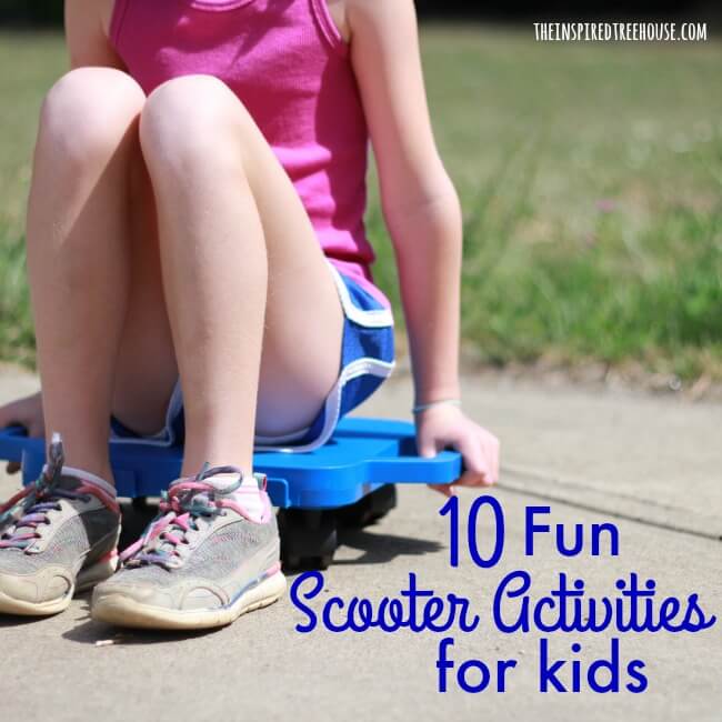 The Inspired Treehouse - These fun scooter activities for kids are great for upper body strengthening, core strengthening, coordination, endurance, and more!