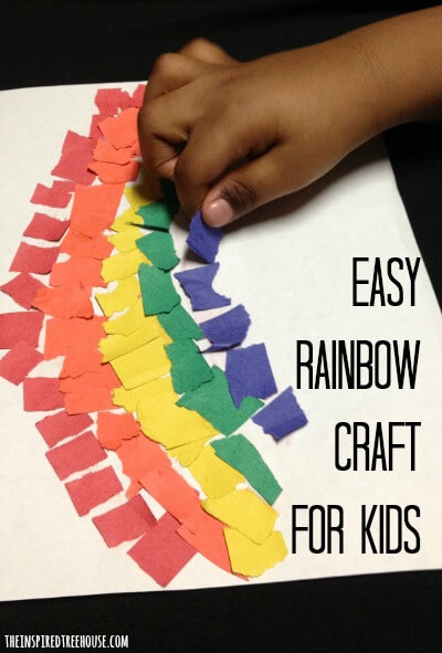 easy crafts for preschoolers torn paper rainbow