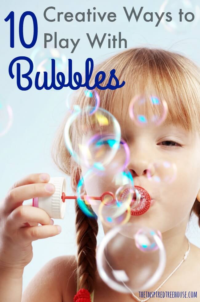 The Inspired Treehouse - Simple ideas for active, hands-on play to promote child development skills with easy to find and cost-effective bubbles!