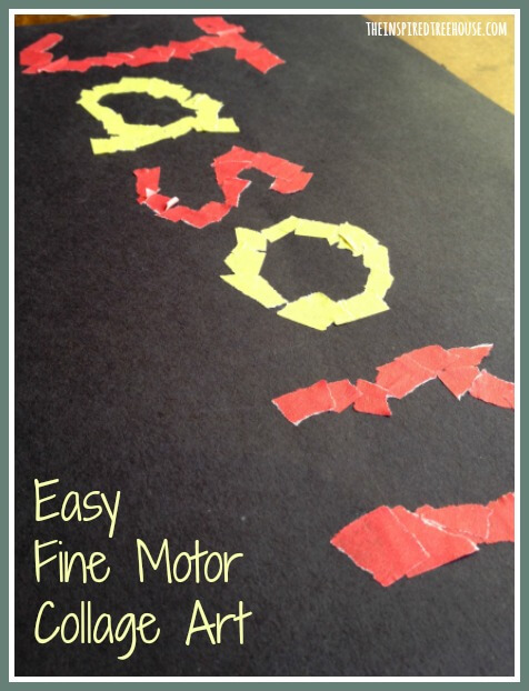 fine motor collage art title