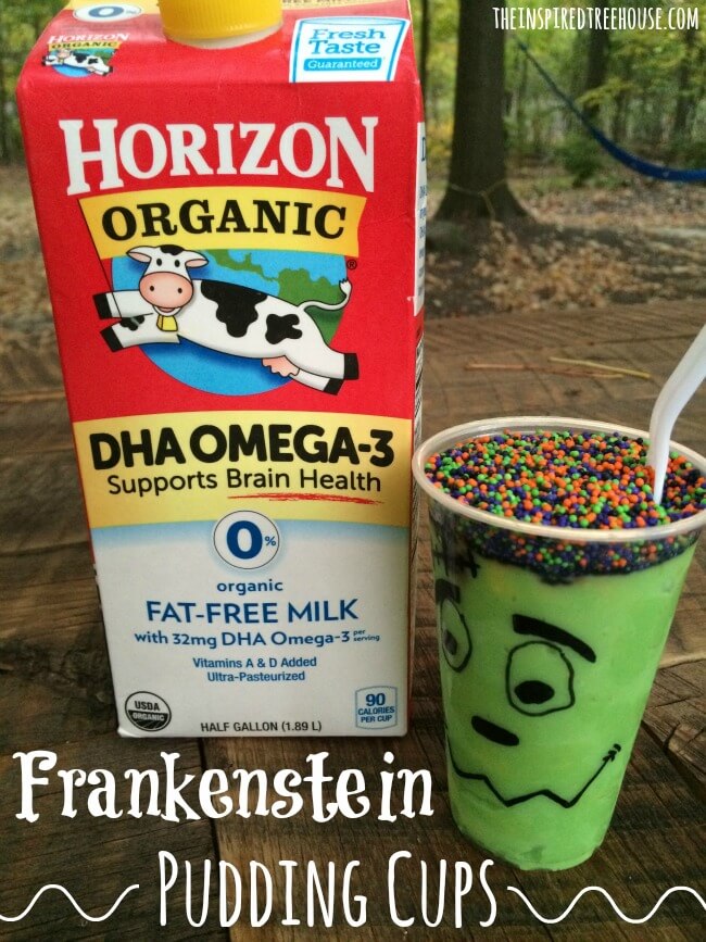 easy halloween recipes frankenstein pudding cups title
