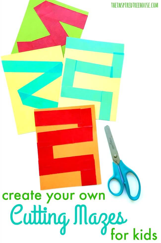 The Inspired Treehouse - Cutting Mazes for Kids! Kids will love using mazes to practice their cutting skills!