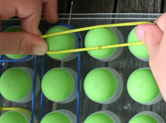 The Inspired Treehouse - This super cheap geoboard fine motor activity is the perfect thing to throw in your therapy bag as a warmup to get little fingers moving!