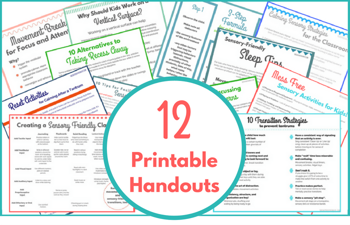 The Inspired Treehouse - 12 Pack of Printable Information Handouts for therapists, teachers, and parents!