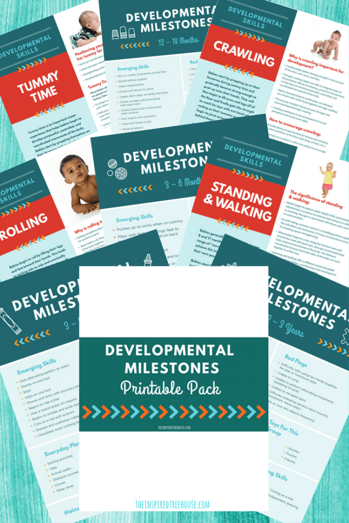 The Inspired Treehouse - Our Printable Developmental Milestones Handouts are the ideal resource for sharing information about baby, toddler, and preschool development with parents and caregivers.