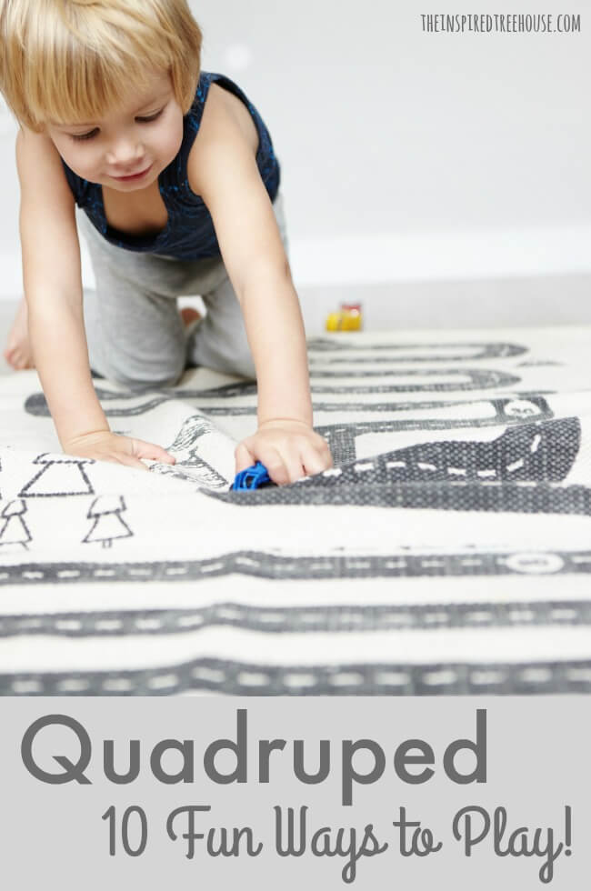 Child playing in quadruped position