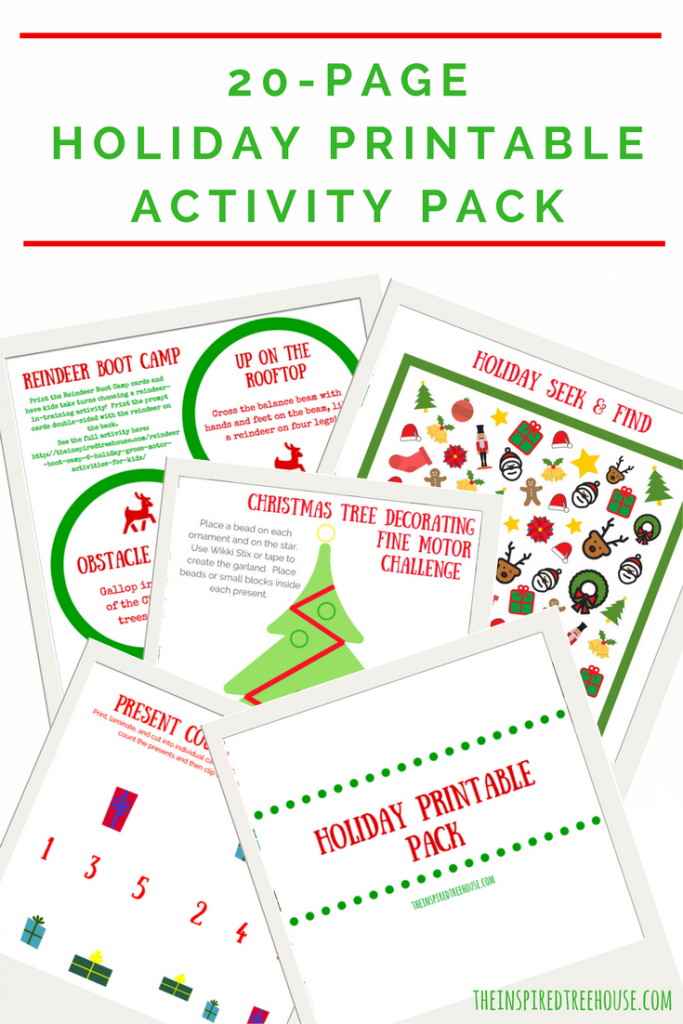 The Inspired Treehouse - These fun printable holiday activities for kids are theย perfect way to get kids in the spirit of the season while targeting important developmental skills.