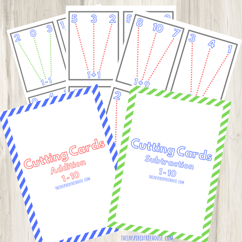 Printable hands on math activities cutting cards
