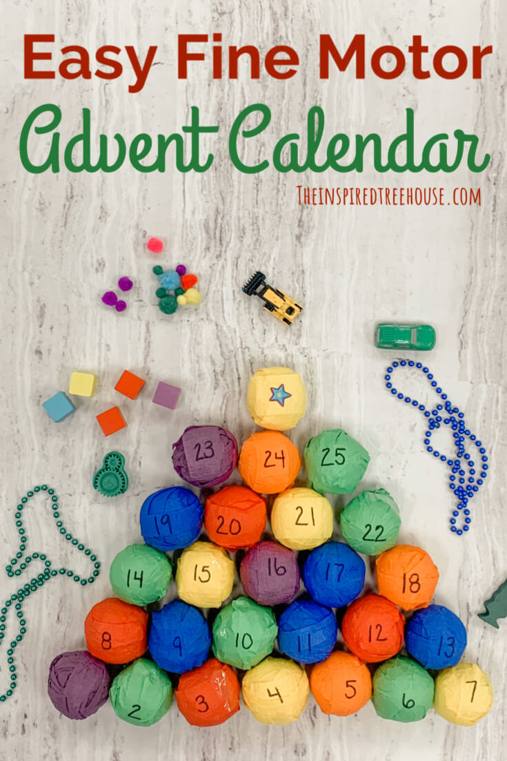 Colorful wrapped gifts for diy advent calendar