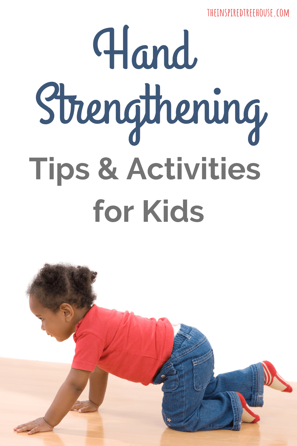 kid crawling for hand strengthening exercise