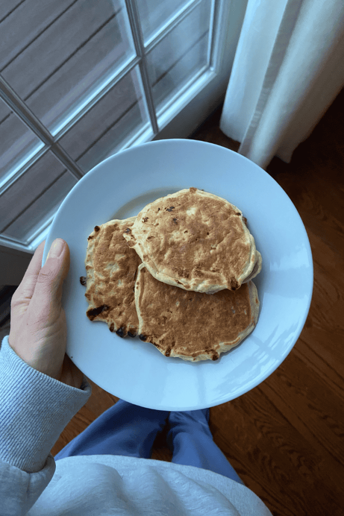 Plate of protein pancakes.
