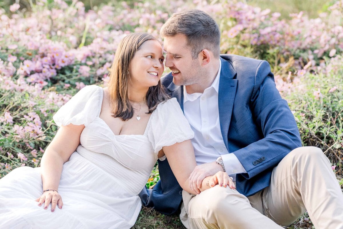 Wildflower engagement session inspiration in Charlotte NC