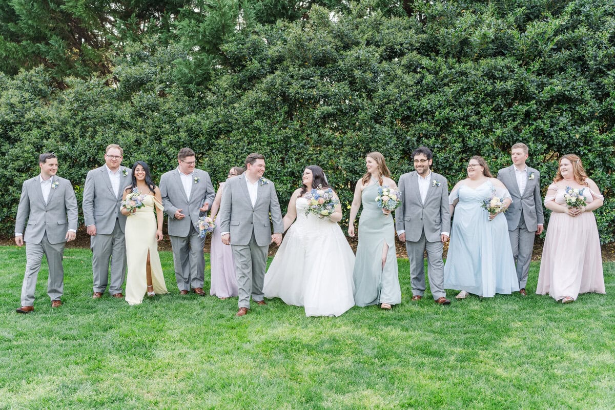 Wedding party portraits at Alexander Homestead East Charlotte NC