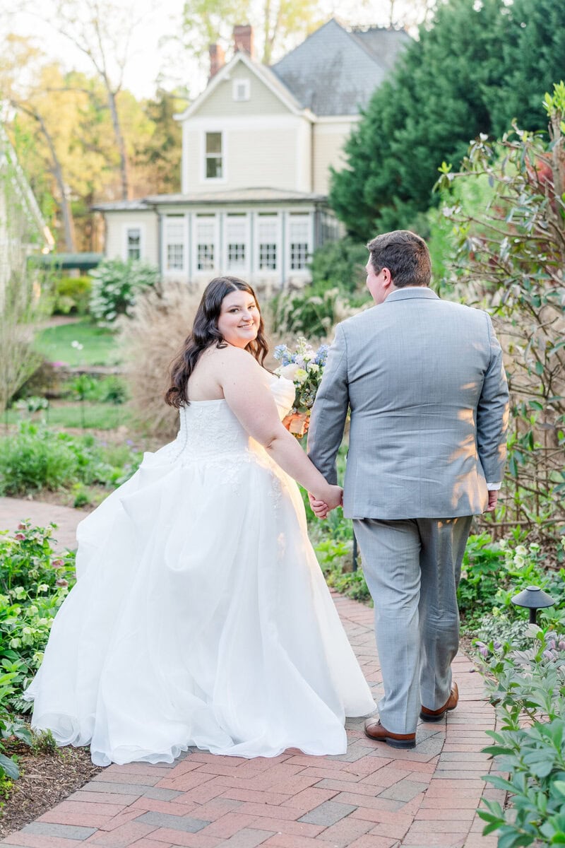 Charlotte NC wedding photographer captures ball gown bride at Alexander Homestead