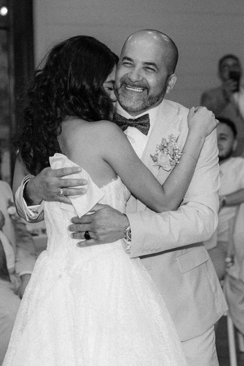 Bride dancing with her father during a Monroe NC wedding reception