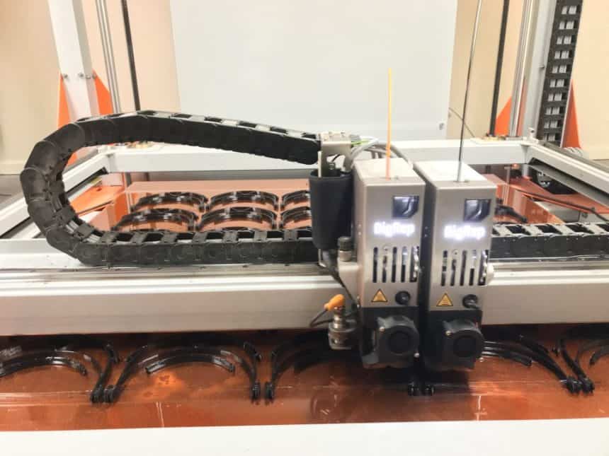 3D printed face shields for commercial fishing industry safety gear on a fishing vessel.