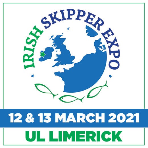 Commercial fishing vessels at port during Irish Skipper Expo 2021 in Limerick, industry equipment, C.