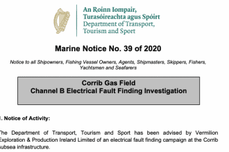 Fishing vessels at port during electrical fault investigation in the Corrib Gas Field, commercial f.