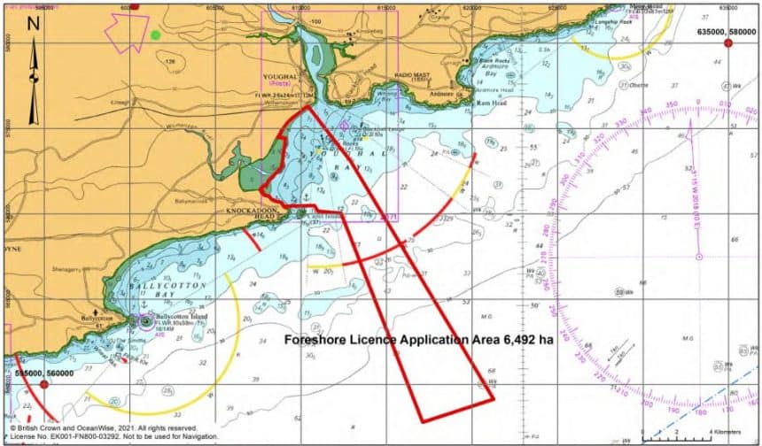 Navigation chart of fishing vessel area with industry gear and port details for commercial fishing.
