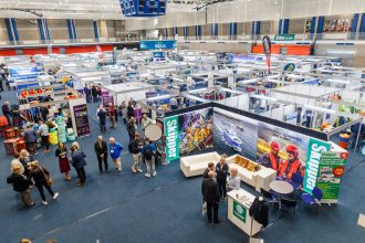 Irish Skipper Expo 2027 trade show with fishing vessels and industry equipment displays in Galway.