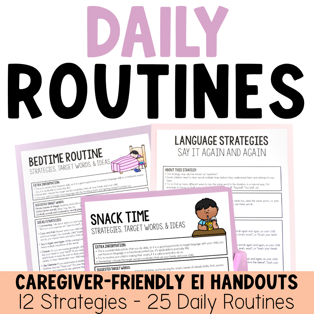 Daily Routines Early Intervention handout