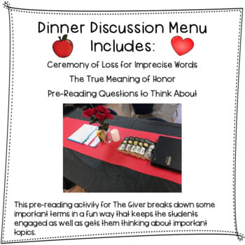 The Giver Pre-Reading Activity: Dinner Discussions - Image 2