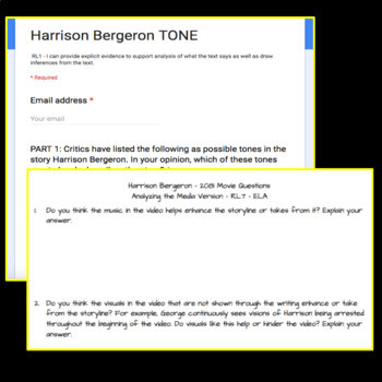 “Harrison Bergeron” Activity BUNDLE - Common Core Aligned - Image 3