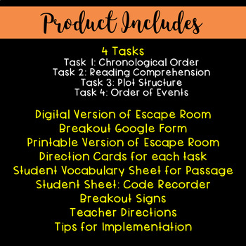 Thanksgiving ELA Digital Escape Room - Common Core Aligned - Image 4