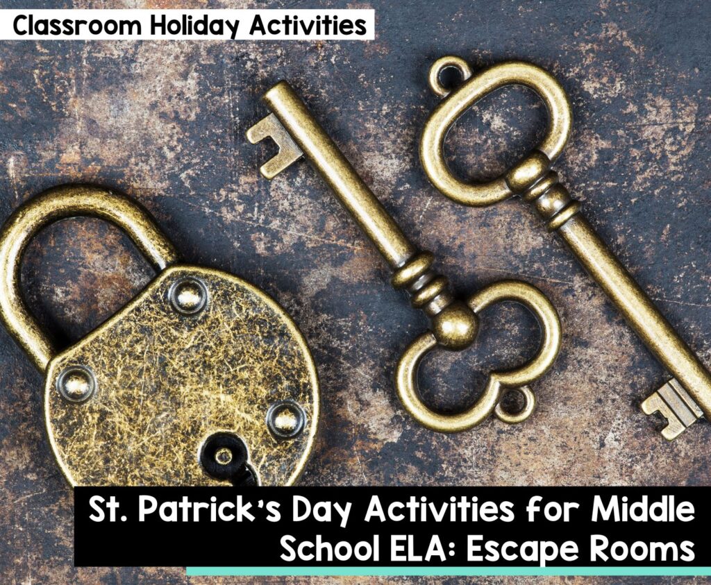 St. Patrick's Day activities for middle school ELA: Escape rooms