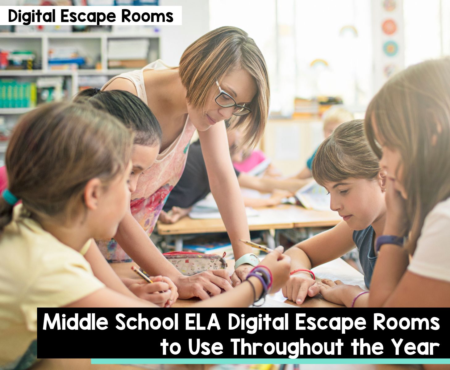 Middle school ELA digital escape rooms to use throughout the year