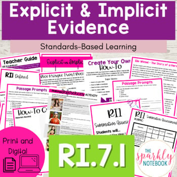 How to teach RI.1 in middle school (7th Grade)