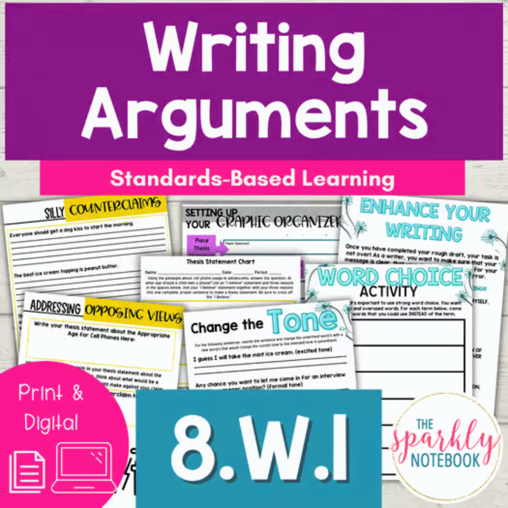 How to teach W.1 in middle school ELA (8th grade)